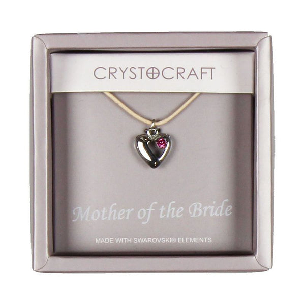 Crystocraft Heart Charm Mother of the Bride Necklace.
