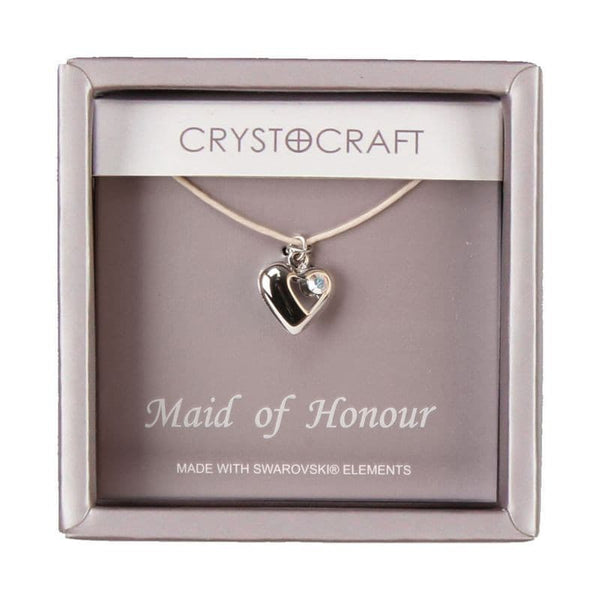 Crystocraft Heart Charm Maid of Honour Necklace.