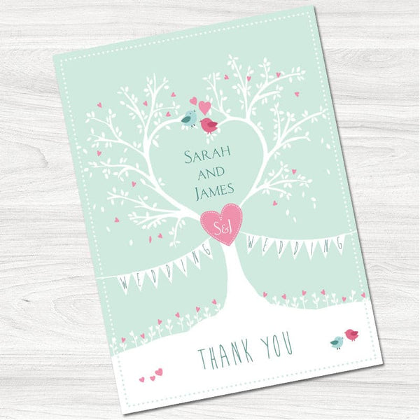 Tree of Hearts Thank You Card.