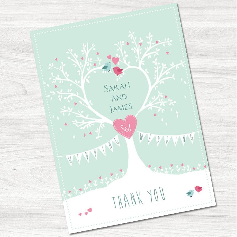 Tree of Hearts Thank You Card.
