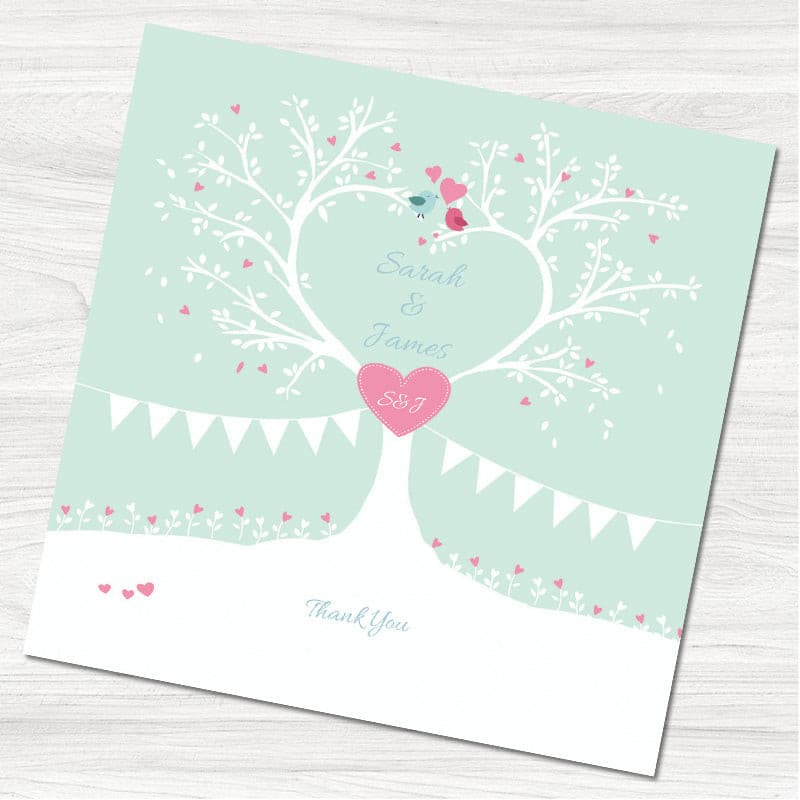 Sweet Heart Tree Thank You Card.