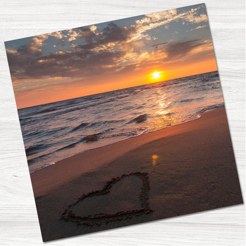 Beach Sunset Wedding Thank You Card.