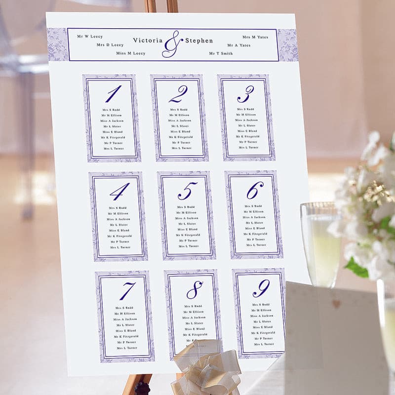 Jasper Wedding Table Plan.
