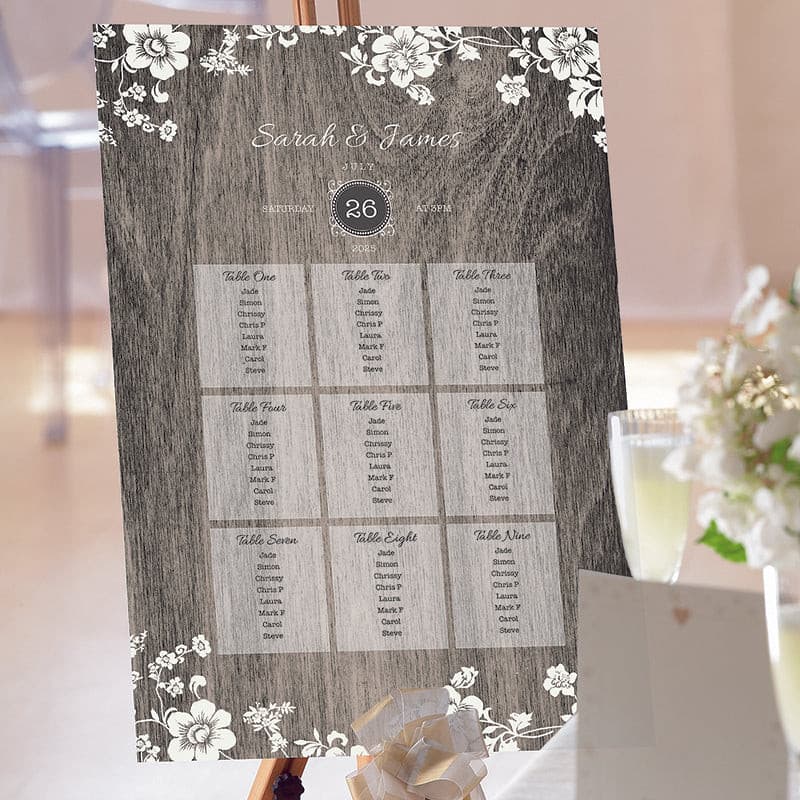 Willow Wedding Table Plan.