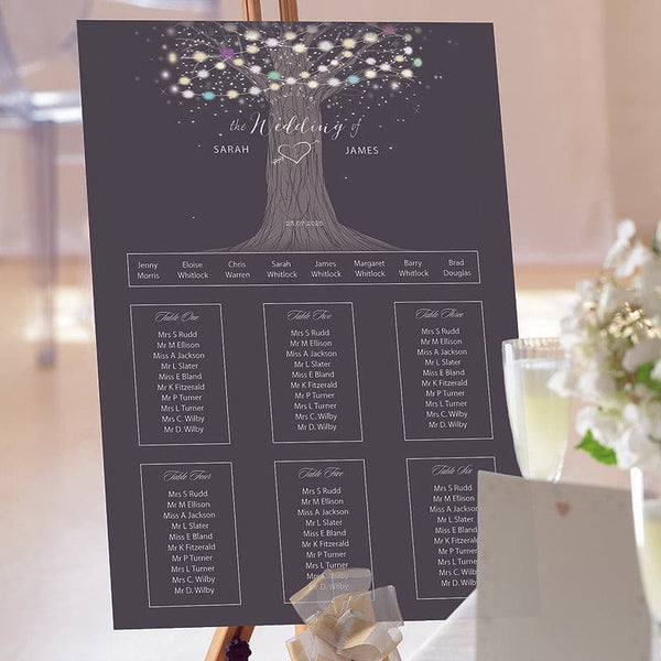 Mystical Tree Wedding Table Plan.