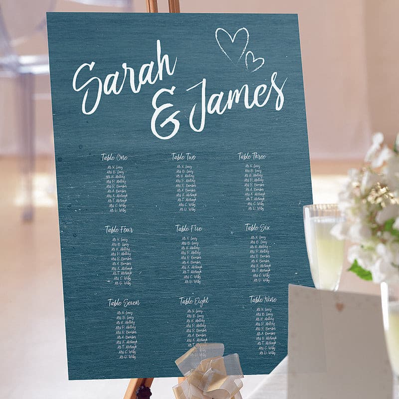 Vintage Chalkboard Table Plan.