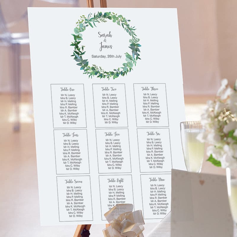 Greenery Wedding Table Plan.