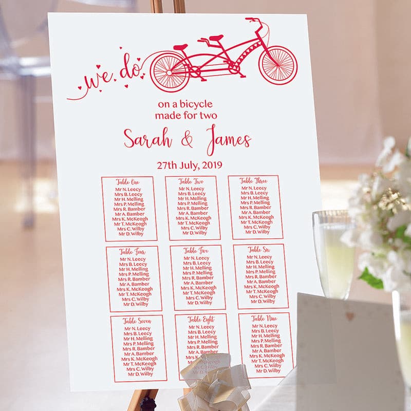 Made for Two Wedding Table Plan.