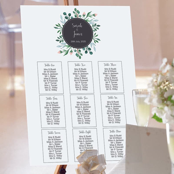 Floral Buds Wedding Table Plan.