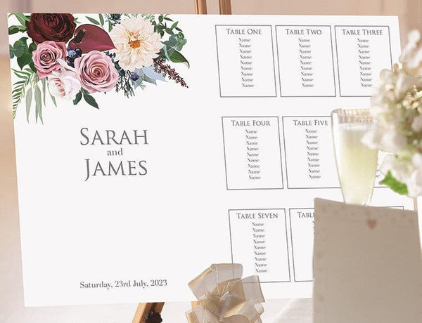 Country Bouquet Wedding Table Plan.