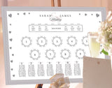 Hearts Wedding Table Plan.