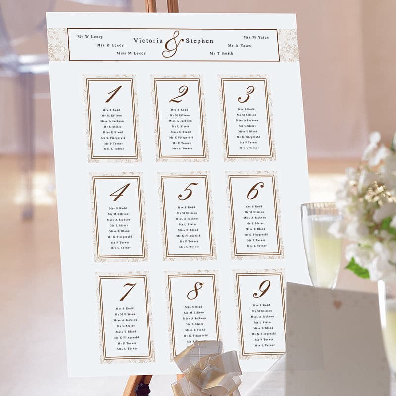 Jasper Wedding Table Plan.