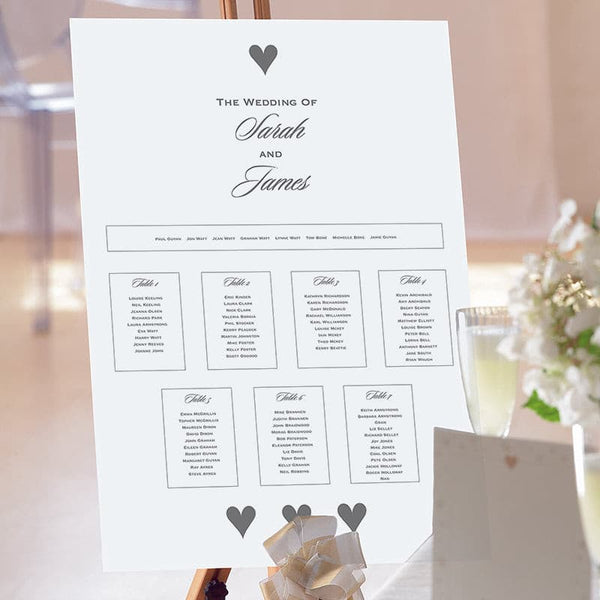 Pocket of Love Wedding Table Plan.