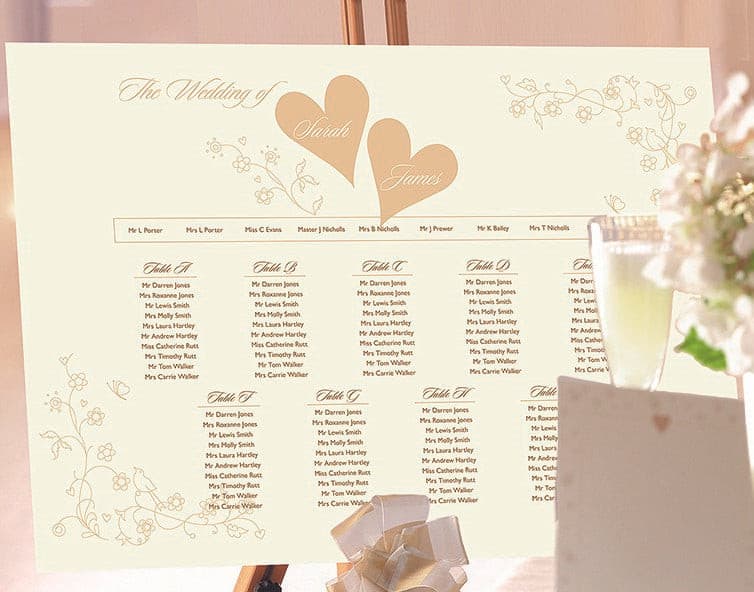 Love Is Wedding Table Plan.