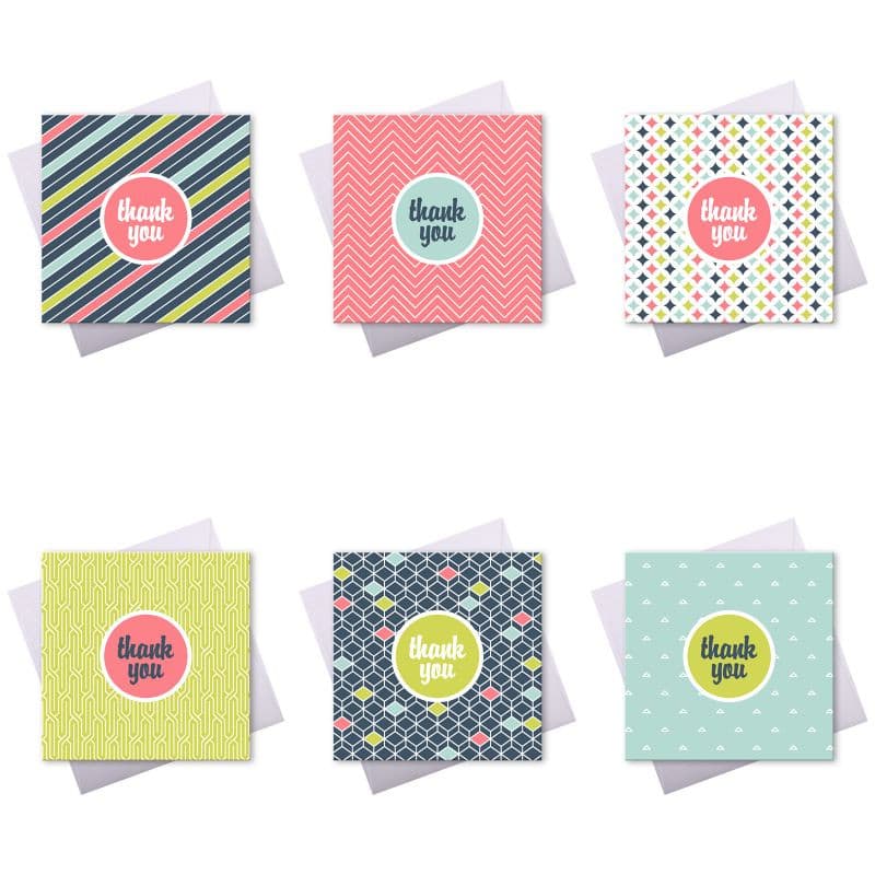 Modern Thank You Note Card Pack.