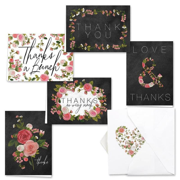 Canopy Street Chalkboard Floral Thank You Card Pack.