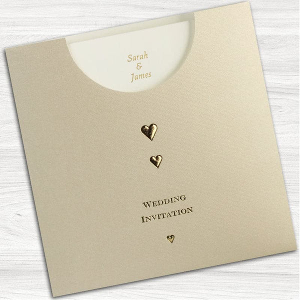 Golden Pocket Wedding Day Invitation.