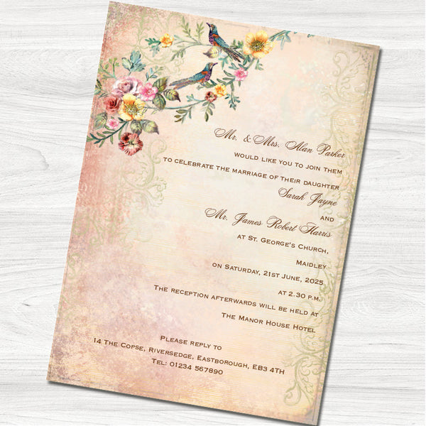 Timeless Wedding Day Invitation - Back