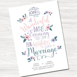Fun, Laughter & Marriage Wedding Day Invitation - Front