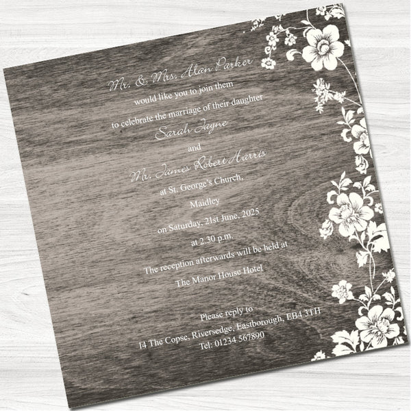 Willow Wedding Day Invitation - Inside