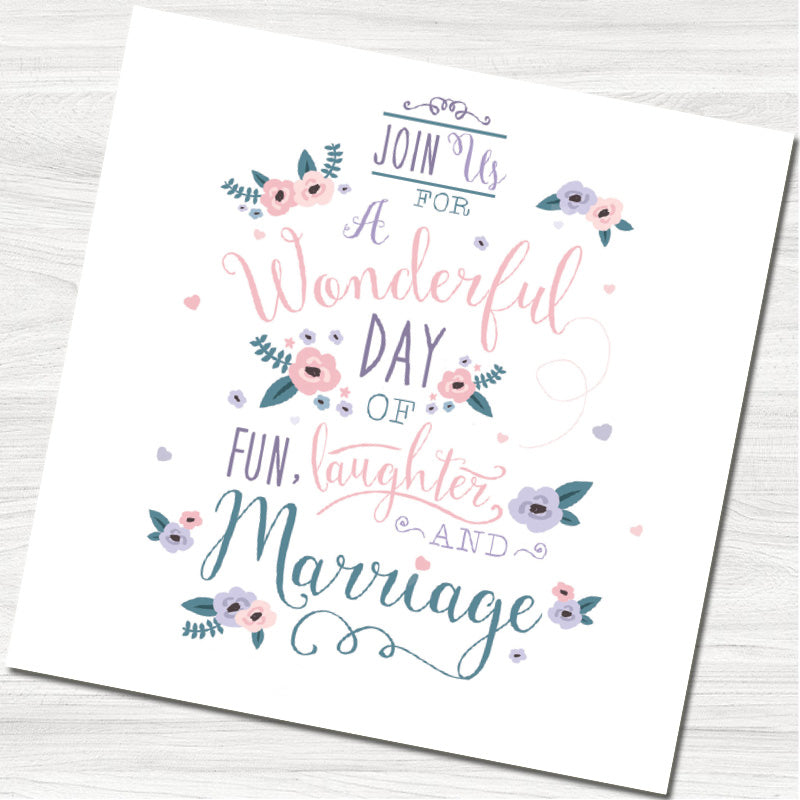 Script Wedding Day Invitation - Front