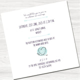 Sketchy Heart Blue Wedding Day Invitation - Inside