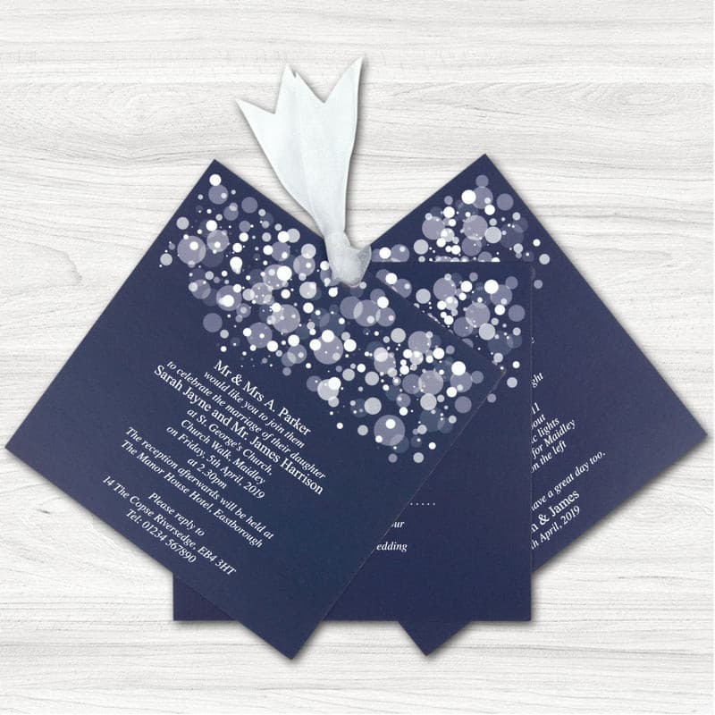 Starry Night Navy Wedding Day Invitation Bundle.