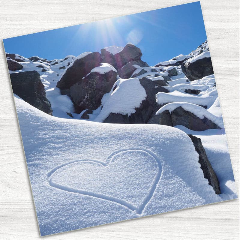 Snowy Heart Wedding Day Invitation.