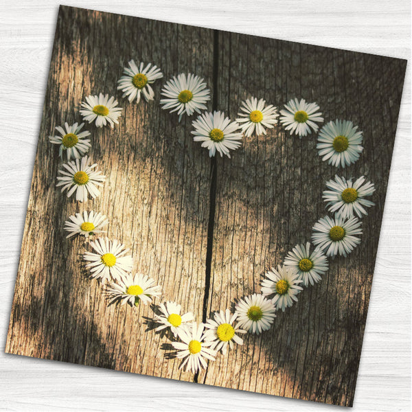Daisy Heart Wedding Day Invitation.