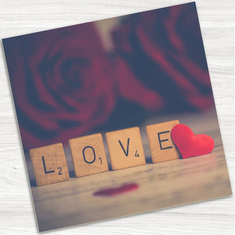 Scrabble Love Heart Wedding Day Invitation.