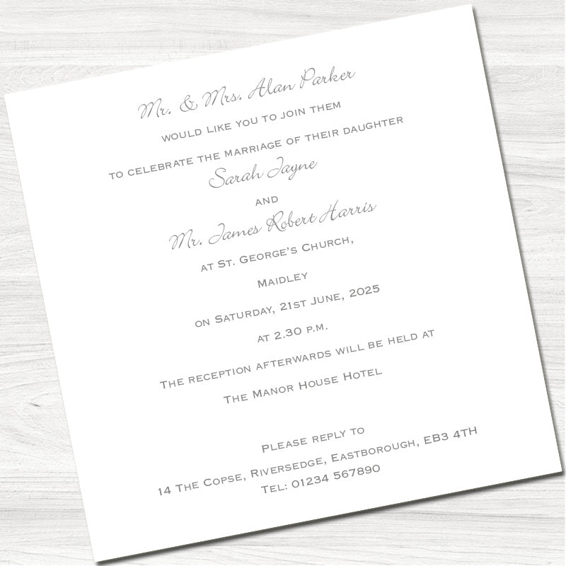 Outdoor Bunting Wedding Day Invitation - Inside