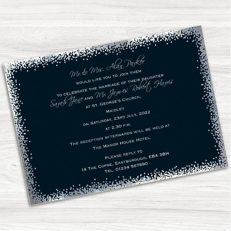 Delicate Confetti Wedding Day Invitation.