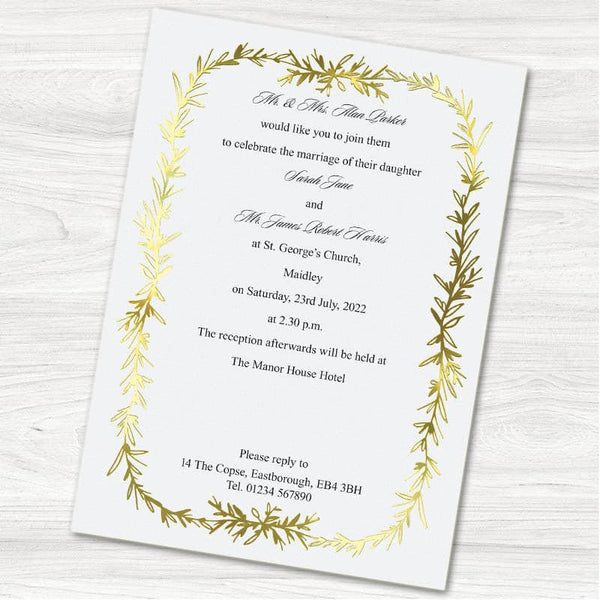 Botanical Sprigs Wedding Day Invitation.