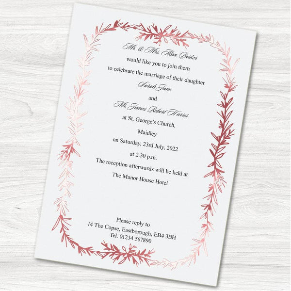 Botanical Sprigs Wedding Day Invitation.