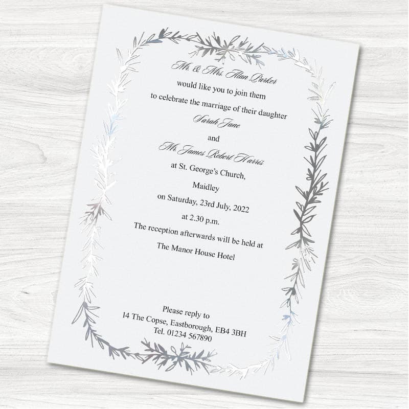 Botanical Sprigs Wedding Day Invitation.