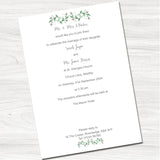 Floral Buds Wedding Day Invitation - Back