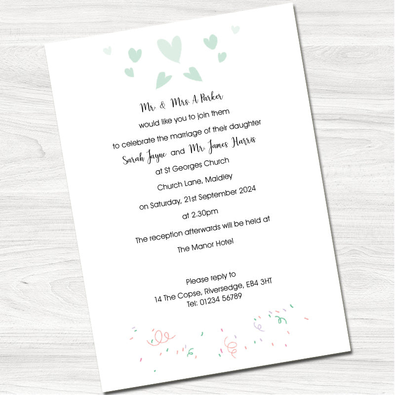 Happily Ever After Wedding Day Invitation - Back