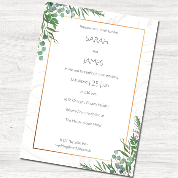 Rosemary & Eucalyptus Wedding Day Invitation