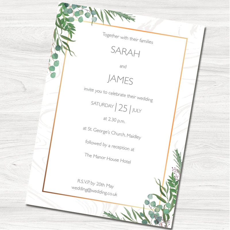 Rosemary & Eucalyptus Wedding Day Invitation