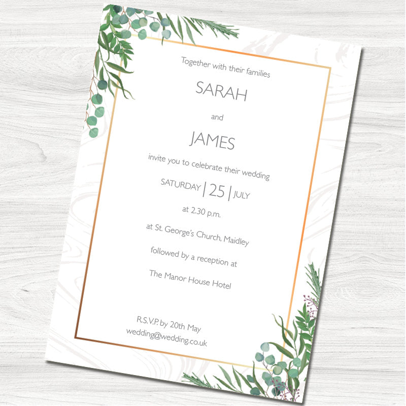 Rosemary & Eucalyptus Wedding Day Invitation