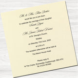 Bespoke Cream Wedding Day Invitation