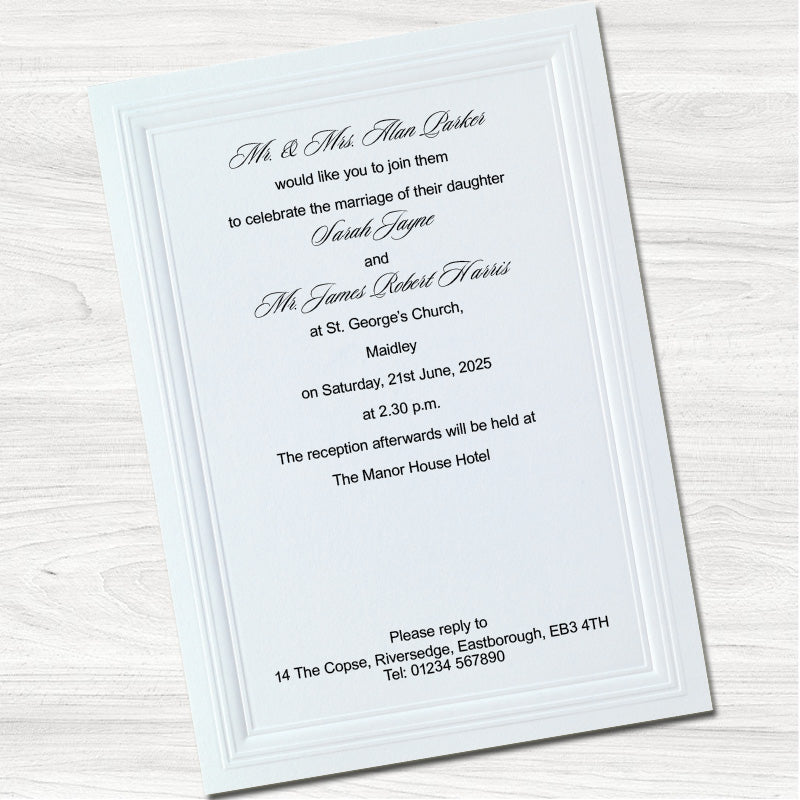 Purity Wedding Day Invitation
