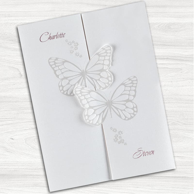Butterfly Kisses Wedding Day Invitation.