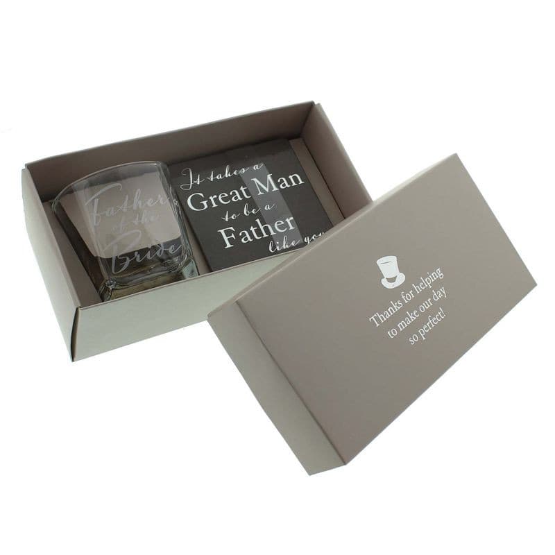 Father of the Bride Whiskey Glass & Coaster Set.