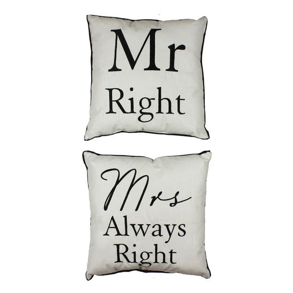 Mr & Mrs Always Right Cushions.