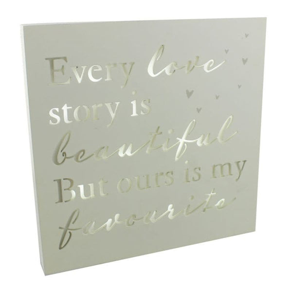 Amore Love Story Light Up Wall Plaque.