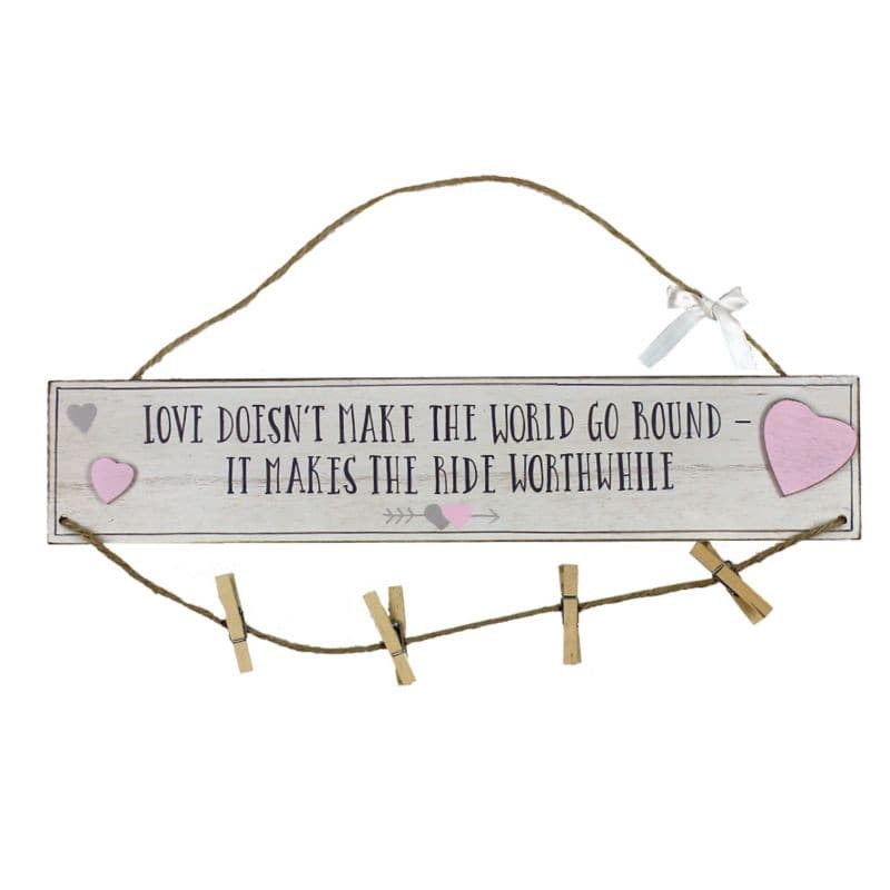 Love Story MDF Hanging Plaque Pegs.