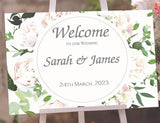Painted Blooms Welcome to Our Wedding Sign.