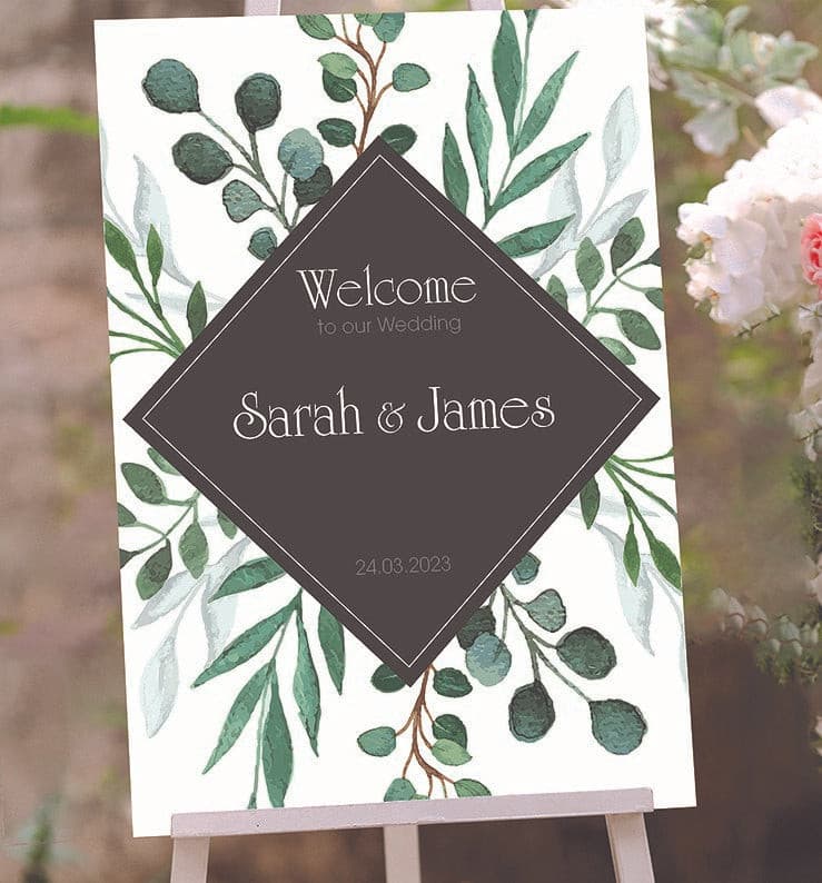 Blushing Sprigs Welcome to Our Wedding Sign.