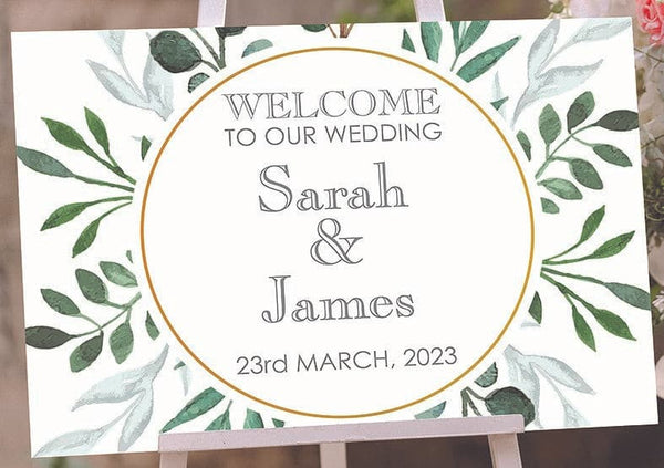 Eucalyptus Welcome to Our Wedding Sign.